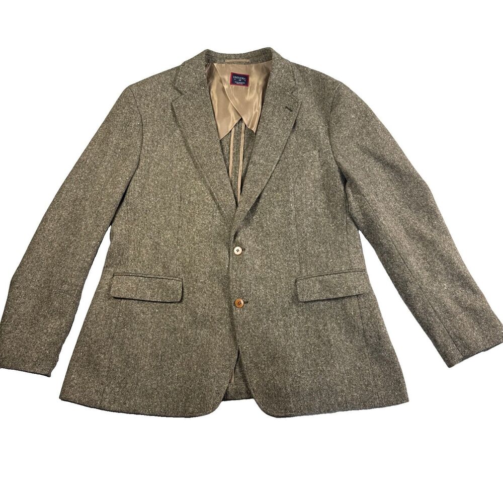 UNTUCKit Calabria 48R Brown Tweed Wool Blend Sport Coat Blazer Jacket 41202